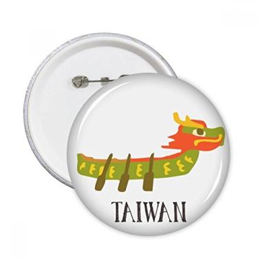 Imagem de China Dragon Boat Match Travel Taiwan Alfinetes redondos crachá botão emblema decoração acessório 5 peças
