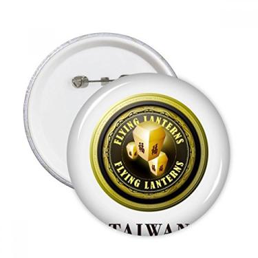 Imagem de Logotipo Taiwan lanternas voadoras alfinetes redondos emblema botão decoração acessório 5 peças
