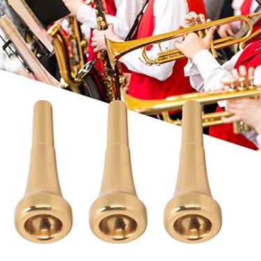 Imagem de Bocal de trompete instrumento de trompete latão tom brilhante instrumentos musicais de vento peças acessórios de desempenho (5)