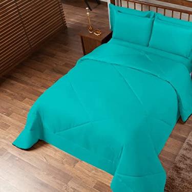 Imagem de Kit Edredom Casal Queen 3 Peças Margarida Cama Box Cor:Tiffany