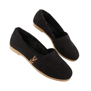 Imagem de Alpargata Pelo 100% Forrada Confort Sapato Inverno Neve AM651 Cor:Preto;Tamanho:33