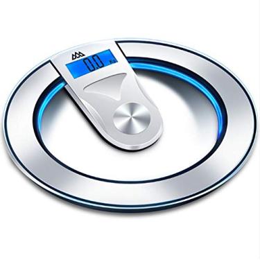 Imagem de balanças de banheiro de pesagem digital balança de peso corporal com vidro temperado de 6 mm, fita métrica de corpo, visor de luz de fundo