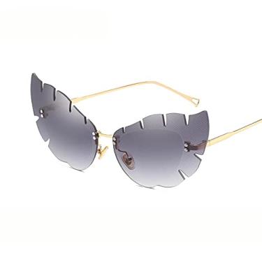 Imagem de Óculos com gradiente de espelho Uv400 Driving Eye Leaf Steampunk Óculos de sol fotocromáticos para mulheres e homens 2