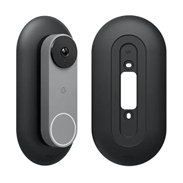 Imagem de elago Suporte compatível com placa de parede para campainha Google Nest Hello Video (com fio, 2ª geração) – campainha, combinação de cor perfeita com cunha angular (preto)