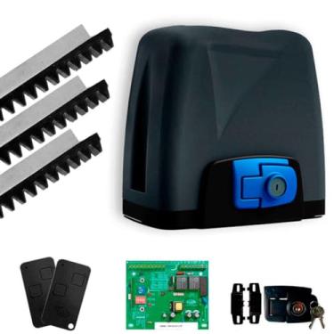 Imagem de Kit Motor Automatizador de Portão DZ Nano Vip 500Kg 1/4 Completo Rossi Deslizante Abertura Ultra Rápida com 3,5 Metros de Cremalheira (220, Volts)
