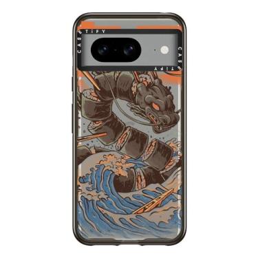 Imagem de CASETiFY Capa Impact para Google Pixel 8 - Dragão de Sushi Grande - Preto Transparente