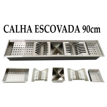 Imagem de Calha Canal Organizador Escorredor Gourmet Úmida Inox 60Cm