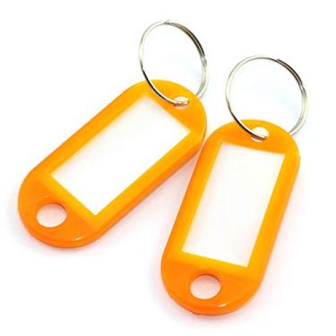 Imagem de Chaveiro Lind Kitchen Etiqueta Etiquetas Chaves de Plástico Porta-chaves e Identificador Número Informações de Endereço Cartão de Etiqueta para Chaves ID 5 x 2,2 cm, Laranja, 40