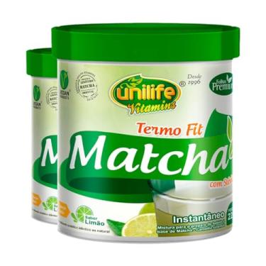 Imagem de Matcha Termo Fit c/Stévia Unilife Chá Verde Limão 220g 2un