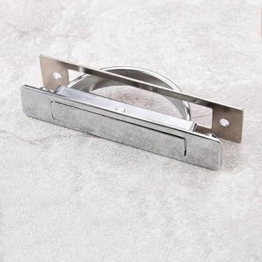 Imagem de Puxadores ocultos para porta de liga de zinco, capa de puxar embutida, maçaneta escura, botões embutidos, ferragem de móveis, cromado brilhante