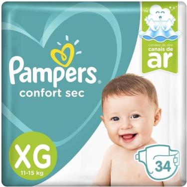 Imagem de Fralda descartavel pampers confort sec mega xg c/34 und - P&G
