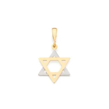 Imagem de Pingente Rommanel Fol Ouro18k Estrela De Davi 540136, Dourado