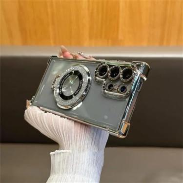 Imagem de HPQWN Para Samsung Note 20 Ultra S24 Plus S23 FE S24 S23 S22 Ultra Case Bracket Cover para Galaxy A55 A35 A25 A15, SilverTM, para Note 20 Ultra