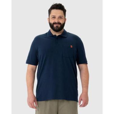 Imagem de Camisa Polo Piquet Masculina Plus Malwee Ref. 123769, Azul, G3