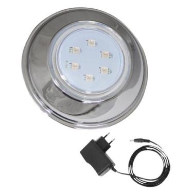 Imagem de Kit Refletor Hiper Led 9W Azul Inox 316L E Fonte - Brustec