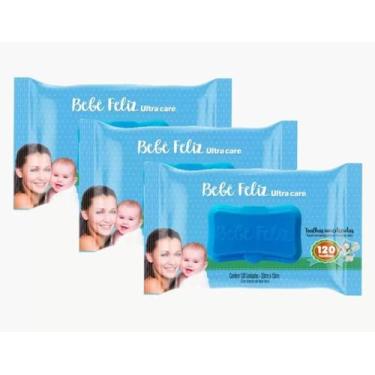 Imagem de Toalhas Umedecidas Kit Com 3 Pacotes De 120 Un - Bebê Feliz - beb feli