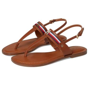 Imagem de Tommy Hilfiger Sandália feminina Gabry Flat, Listrado marrom médio multi 210, 39
