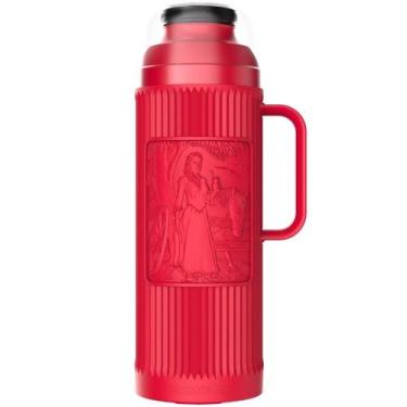 Imagem de Garrafa Térmica Chimarrita Rolha Dupla Ação 1l Vermelho (4958) - Termo