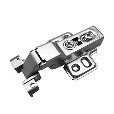 Imagem de 1 dobradiça de porta de vidro com moldura de alumínio, almofada de amortecimento hidráulico de aço laminado a frio, dobradiça oculta silenciosa, dobradiça de armário de banheiro, capa completa