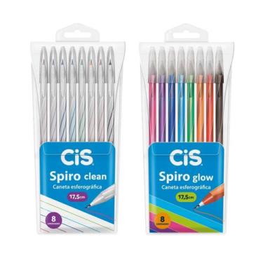 Imagem de Super Kit Caneta Cis Spiro Glow + Clean C/16 Unid. Sortidas