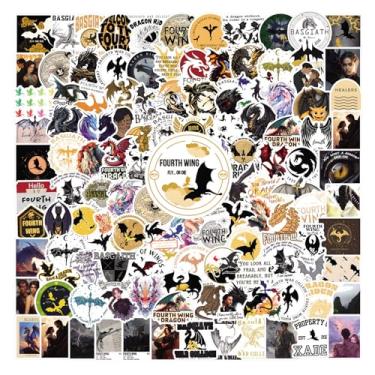 Imagem de 204 peças de adesivos de quarta asa estética comédia desenho animado, adesivos à prova d'água de vinil decoração de Halloween para garrafa de água, laptop, telefone, skate, diário, presentes para