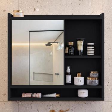 Imagem de Espelheira Armário de Banheiro Suspenso com Porta e Nichos Espelho Org