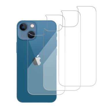 Imagem de iCsapr Pacote com 3 protetores de tela traseira de vidro compatíveis com iPhone 13 mini [5,4 polegadas] [dureza 9H] - vidro temperado traseiro HD, resistente a arranhões, fácil instalação, protetor de