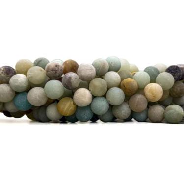 Imagem de Fios de Conta Pedra Amazonita Fosca (10mm) pedras naturais - Pistris I