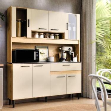 Imagem de Armário De Cozinha Completa Coral Com 8 Portas E 1 Gaveta Compacto Fre