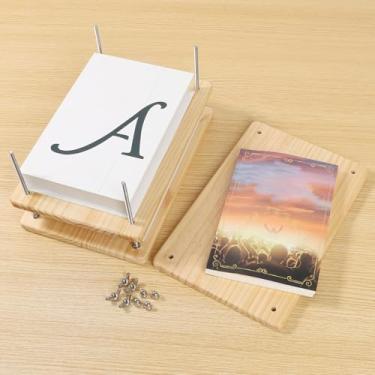 Imagem de Prensa de livros de bambu de madeira, prensa de encadernação de livros de madeira de bambu, prensa de papel portátil para encadernação de livros, ferramentas práticas de encadernação de livros para