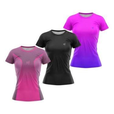 Imagem de Kit 3 Blusa Feminina Fitness Roupa Academia Treino Ginástica - Efect, 