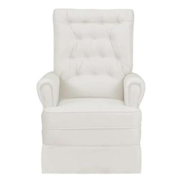 Imagem de Poltrona Eloa De Amamentação Com Puff Balanço Linho Areia Claro - Bebe