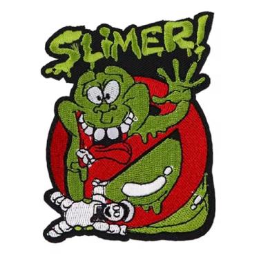 Imagem de Slimer Stay Puft Marshmallow Man Boneca Caça-Fantasmas Caça-Fantasmas Logotipo No Ghosts Sinal Símbolo Comédia Clássico Filme de Comédia 9 cm Remendo Bordado para Roupas