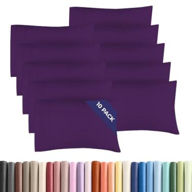 Imagem de Conjunto de 10 fronhas Queen – Capas de almofada ultra macias de qualidade hoteleira – Confortável e não amassa – Resistente a encolhimento, manchas e desbotamento – Fácil de cuidar, laváveis na