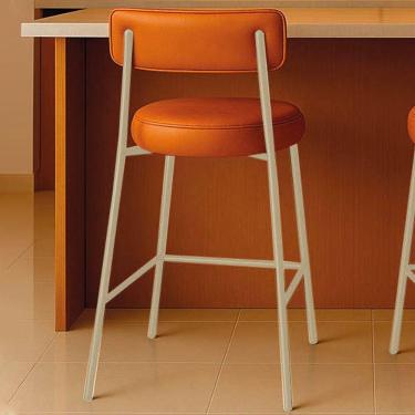 Imagem de Banqueta Cozinha Média Com Encosto Industrial Champanhe Londres Pu D03 - D'rossi Whisky