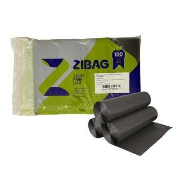 Imagem de Saco de lixo preto 60 litros Rolo reciclado Econômico Zibag com 100 un