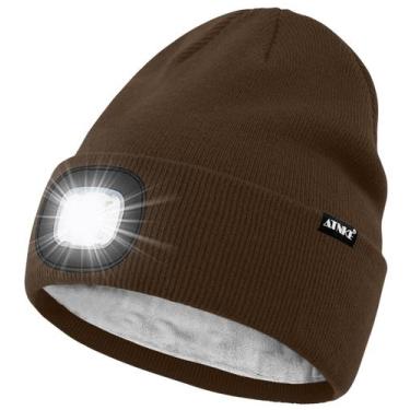Imagem de Gorro iluminado por LED ATNKE USB recarregável 4 LED