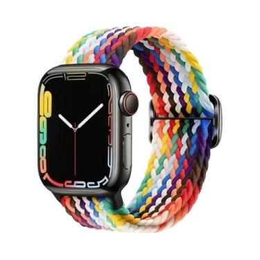Imagem de Pulseira Ajustável De Elástico Trançado Para Apple Watch 45mm 49mm 44m