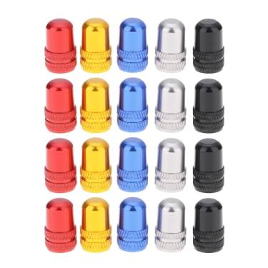 Imagem de SG Store 20 peças de tampas de válvula Schrader para bicicleta vermelha, preta, azul, prata, ouro, 16 x 10 mm, para bicicletas de estrada e mountain bikes