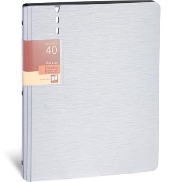 Imagem de WORPSON Fichário de apresentação com 40 bolsos, exibe 80 páginas, 23 x 30 cm com mangas de plástico, organizador de portfólio para documentos, certificados, obras de arte, fotos, protetores de folhas