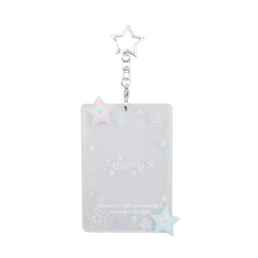 Imagem de Caviotess Porta-cartões de acrílico Glitter Star, porta-cartões Kpop Idol, protetor de cartão para impressões de 7,6 cm
