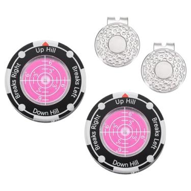 Imagem de YELARXI 2 peças de leitor verde golfe, marcador de bola de golfe com bolha de auxílio de leitura verde de alta precisão e clipe de tampa magnética - adequado para (treinamento/acessórios/presente