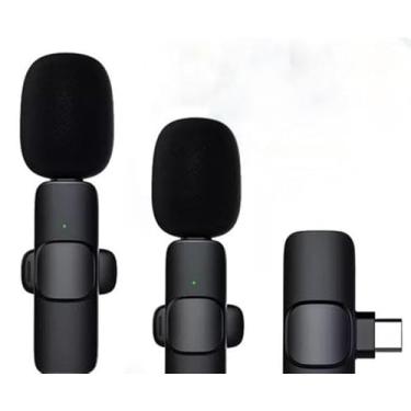 Imagem de Microfone USB Tipo-C com Redução de Ruído, Microfone Digital Portátil Preto para Gravação, Compatível com Smartphones e Computadores