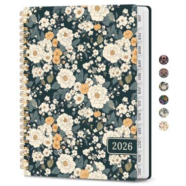 Imagem de Agenda 2026, agenda mensal e semanal para mulheres, janeiro de 2026 a dezembro de 2026, capa dura bonita agenda 2026 livro com abas, encadernação em espiral, perfeito para escola, escritório, casa, 16