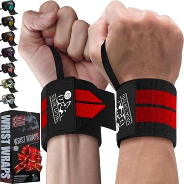 Imagem de Nordic Lifting Faixas de pulso (1 par/2 envoltórios) 35,5 cm para halterofilismo | Cross Training | Powerlifting - Para mulheres e homens - Força e suporte das mãos durante o levantamento de peso