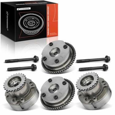 Imagem de A-Premium Ajustador de eixo de cames de engrenagem de roda dentada (VVT) variável do motor de escape e admissão de 4 peças compatível com Ford F-150, Explorer, Taurus, Flex, Police Interceptor Sedan e