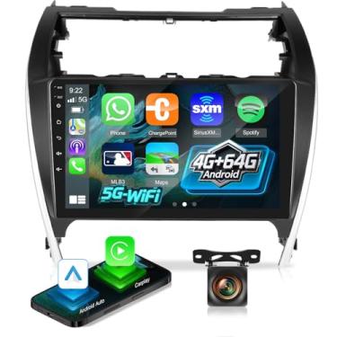 Imagem de [4 + 64 G] Rádio automotivo NHOPEEW para Toyota Camry 2012 2013 2014 – Carplay sem fio e Android Auto – tela sensível ao toque de 10,1 polegadas Android Car Stereo – EQ Audio/GPS/WiFi/SWC/Bluetooth +