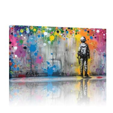 Imagem de Graffiti Wall Art Banksy Mural, Banksy Graffiti Art Canvas, Graffiti Prints, Banksy Posters for Wall, Banksy Wall Canvas - (40x80cm)40.6x81.3 cm sem moldura