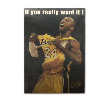 Imagem de Imagem de arte de parede de pôster Kobe Bryant Anime Art 51x35,5 cm
