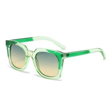 Imagem de HPIRME Óculos femininos retrô e modernos com armação, proteção UV400 e lentes degradê para homens (6161-C6)